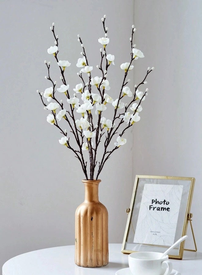 ShebSheb 5 stems Plum Blossom Branch Artificial Flowers for Spring Summer Indoor Decoration,Faux Long Stem Artificial Flowers - Image 4